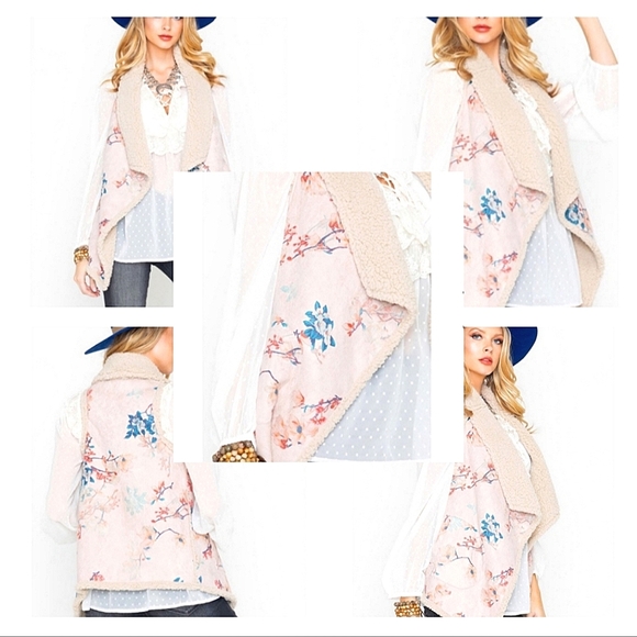 🅴 BB Dakota Pink Groundbreaker Reversible Sherpa Vest - Picture 3 of 5